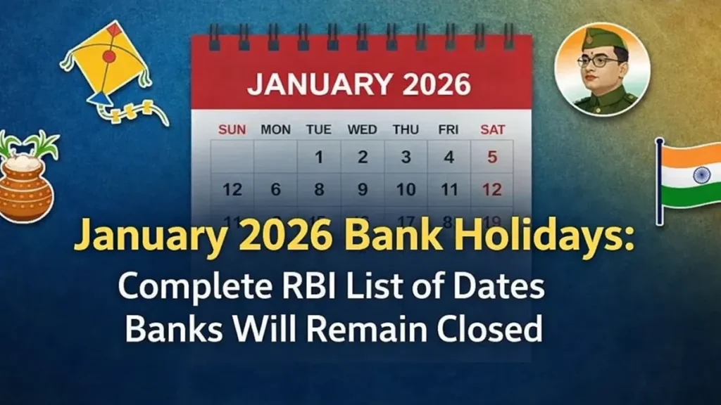 January 2026 Bank Holidays: Complete RBI List of Dates Banks Will Remain Closed