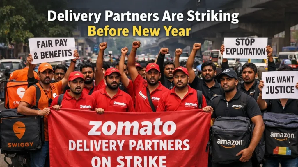 Why Swiggy, Zomato and Amazon Delivery Partners Are Striking Before New Year