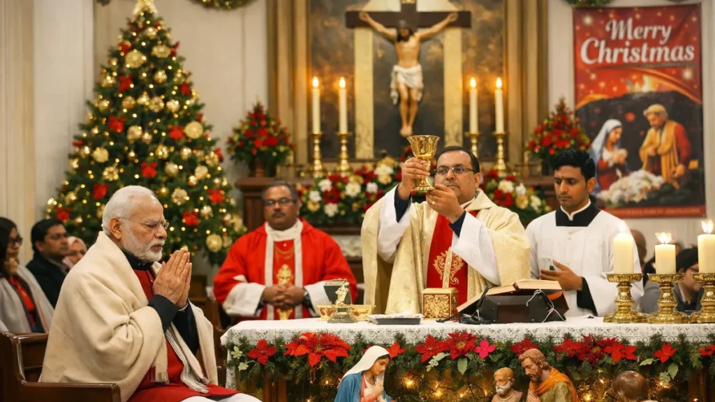 PM Modi Participates in Christmas Day Service at Delhi Cathedral