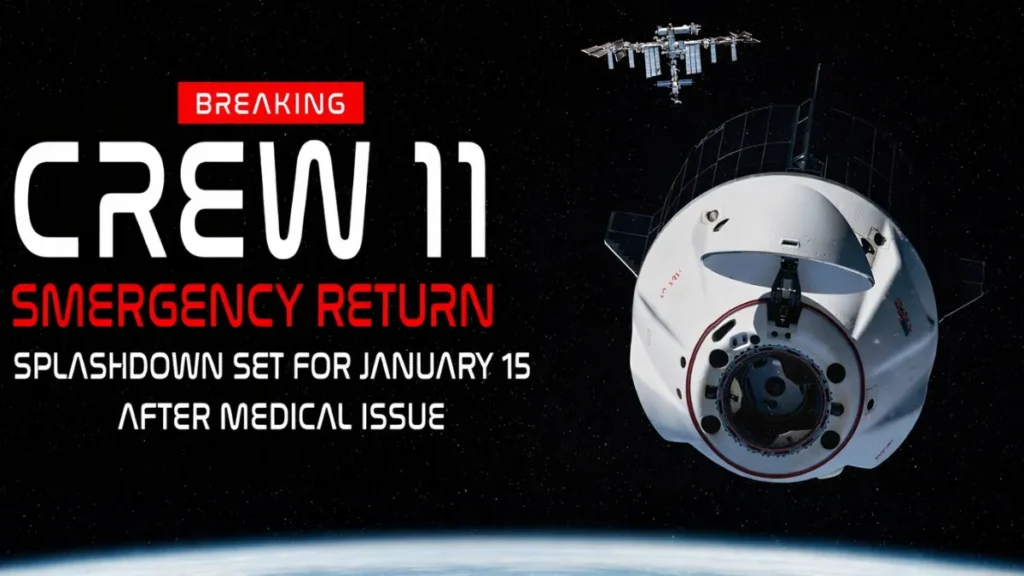 NASA Crew-11 Emergency Return: Splashdown Set for January 15 After Medical Issue