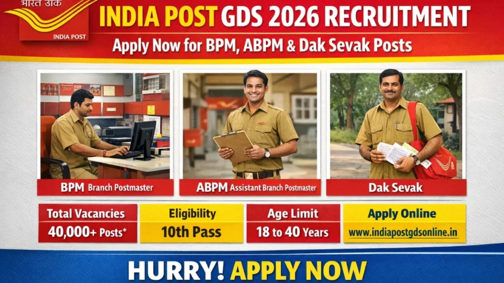 India Post GDS 2026 Recruitment: Apply Now for BPM, ABPM & Dak Sevak Posts